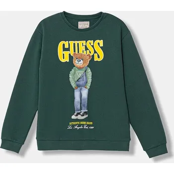 Chlapecká mikina Dětská bavlněná mikina Guess L6RQ05.KAD74.PPY2 zelená 96X, vel. 136-146