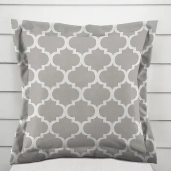 Povlak na polštářek Bavlněný povlak na polštář s lemem Sandra SA-188 Šedé Maroko 50 x 60 cm