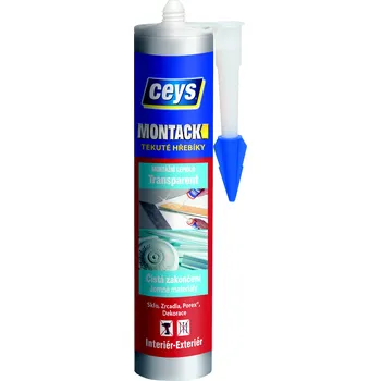 Průmyslové lepidlo M.A.T. Montážní lepidlo - CEYS - MONTACK TRANSPARENT 300 ml