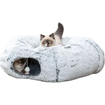 Hračka pro kočku TRIXIE HARVEY plyšový hrací tunel / donut, ø 25 cm/160 cm, šedá
