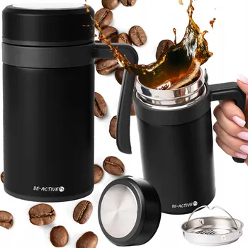 Termoska TERMOHRNEK TERMOSKA NA KÁVU ČAJ NÁPOJ DVOJITÉ STĚNY VELKÁ 450ML