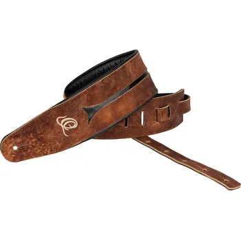Kytarový popruh ORTEGA OSBS-1 Bass Leather Strap - Chestnut Tree