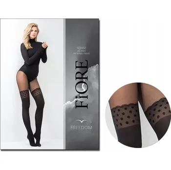 Dámské punčochy Fiore vzorované Punčocháče 60den černé, velikost 4