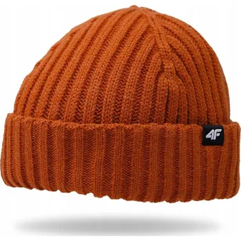 Pokrývka hlavy 4F Zimní čepice beanie oranžová, univerzální velikost