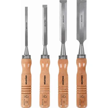 Dláto Kreator KRTH23603 - Dláta na dřevo sada 6, 12, 18, 24mm 4ks dřevěná rukojeť