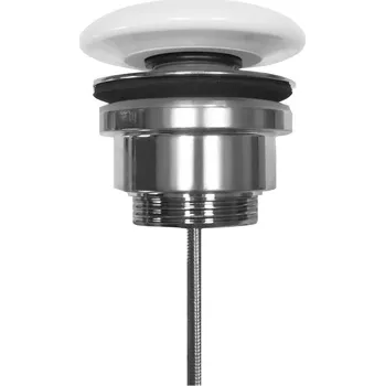 Kerasan Umyvadlová výpust 5/4“, click-clack, velká zátka, 5-65mm, keramika bílá 923301