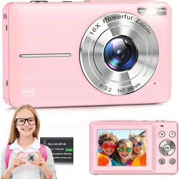 Digitální fotoaparát DIGITÁLNÍ FOTOAPARÁT PRO DĚTI DĚTSKÝ KAMERA RŮŽOVÝ + KARTA 32GB