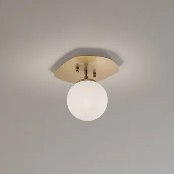 Opviq Stropní světlo Well, zlatá, sklo, Ø 20 cm, E14 - Stínidlo na lampu - Ø 15 cm zlatá, bílá 1 x 40 W - Doprava zdarma