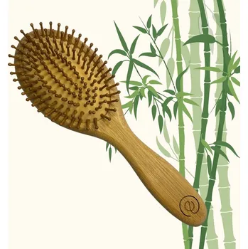 kartáč na vlasy Oválný bambusový kartáč na vlasy s nopy