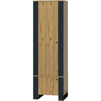 regál Vysoký regál do obývacího pokoje Wood - Mebelbos Dub Craft Zlatý / Černá 61.4x195.5 cm