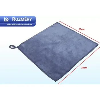 Utěrka Mikrovláknová čisticí utěrka 4ks GSM450 25*25cm šedá