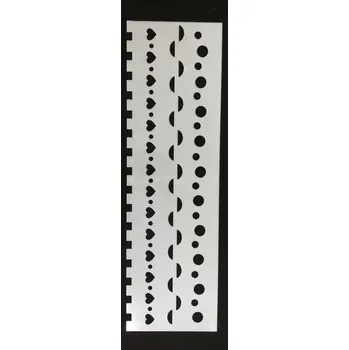 Šablona plastová pro kreativní tvoření - 18,5 x 5,5 - bordury, ornamenty - č.6