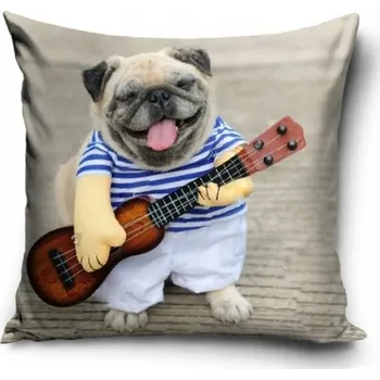 Povlak na dekorativní polštářek Vánoční Povlak Na Polštář na Polštář 40x40 Dekorativní Mops Vánoce