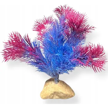 Dekorace do akvária UMĚLÁ ROSTLINA DO AKVÁRIA FIALOVÁ dekorace akvária rostliny 17 cm