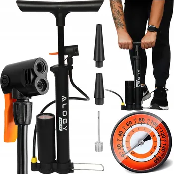pumpička Hustilka na kolo Alogy podlahová černá s manometrem 160 psi
