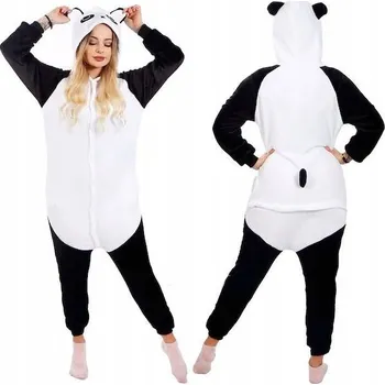 Dámské pyžamo PYŽAMO KIGURUMI KOMBINEZA TEPLÁKOVKA PANDA OVERAL JEDNODÍLNÝ KOSTÝM L