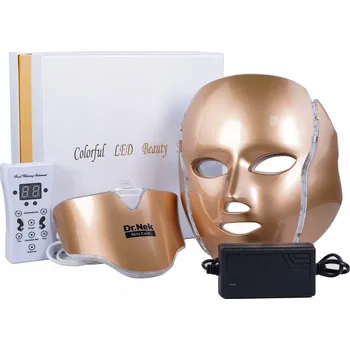 Pleťová maska Dr.Nek LED maska na obličej a krk zlatá