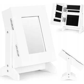 Šperkovnice ORGANIZÉR KRABIČKA ŠPERKOVNICE NA BIŽUTERII SE ZRCADLEM KRABIČKA NA NÁUŠNICE