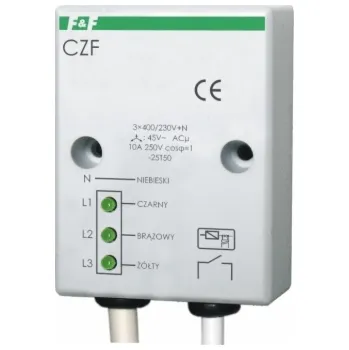 Relé F&F Výpadek fáze a nesymetrie relé 10A 1Z 4sec 45V CZF