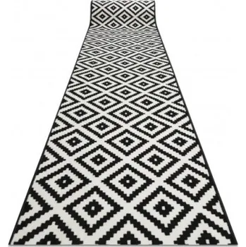 Koberec Běhoun BCF MORAD Ruta romby černý / krém - Výprodej