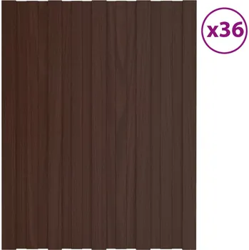 Plot zahrada-XL Střešní panely 36 ks pozinkovaná ocel hnědé 60 x 45 cm 317194