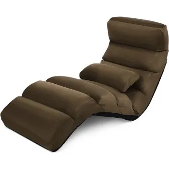 Nábytek Podlahové křeslo HW53981, 5násobně nastavitelné, hnědé - A COSTWAY