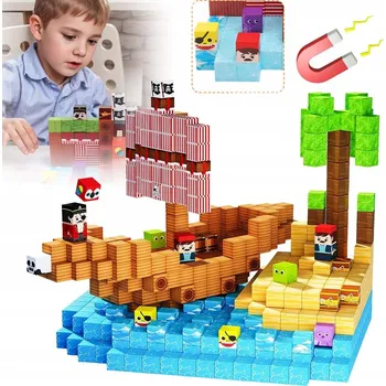 ostatní stavebnice Magnetické stavební kostky Minecraft les hračka logická 100 dílků