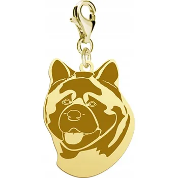 Přívěsek Pozlacený přívěsek Charms s psem Akita Americká s DEDIKACÍ