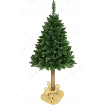 Vánoční stromek UMĚLÝ VÁNOČNÍ STROMEČEK NA KMENU BOROVICE ZASNĚŽENÁ JUTA HUSTÁ 180 CM