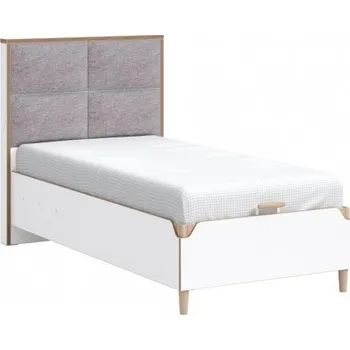 Postel Postel 100x200cm s úložným prostorem a USB Dylan - bílá/dub světlý