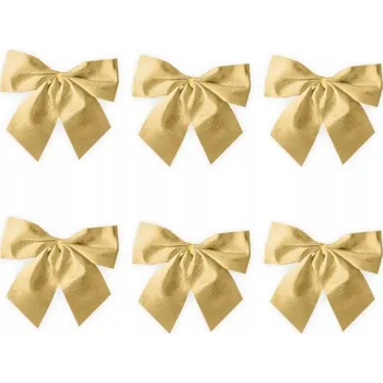 Vánoční dekorace Vánoční ozdobné mašle zlaté 6 kusů 8 cm