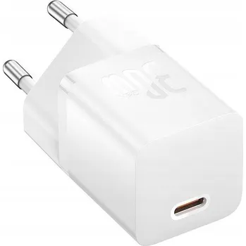 Nabíječka Baseus GaN5 mini 1C 30W EU + kabel USB-C, měsíční bílá