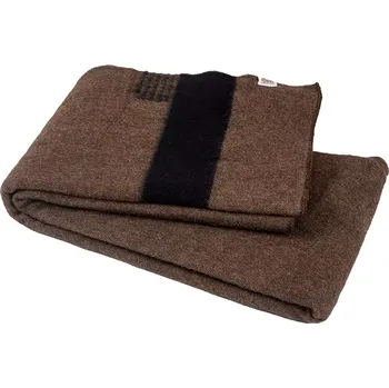 Spacák Balkanova Silná vlněná deka Rainbow XVIII 160x270 cm – hnědá s jedním černým pruhem