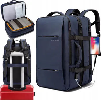 Sportovní batoh Cestovní Batoh Bange do letadla s USB, objem 20-40 l, modrý
