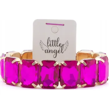 Náramek Náramek s velkými zirkony na gumičce, růžovo-zlatý