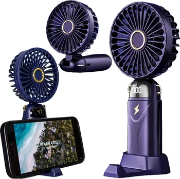 Domácí ventilátor Mini ventilátor Alogy přenosný s podstavcem, modrý