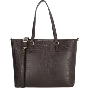 Elegantní dámská kabelka Charm London Midwood - tmavě hnědá - 15,6" (34.5x19.4 cm)