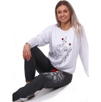 Dámské noční prádlo Pyžamo dámské Magnificent beauty 1B1405 šedá xxl