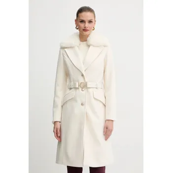 Dámský kabát Kabát s příměsí vlny Guess NEW PATRICE W5BL25.W2672 béžová 01X, vel. L