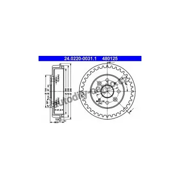 Brzdový buben Brzdový buben ATE 24.0220-0031 (AT 480125) - KIA