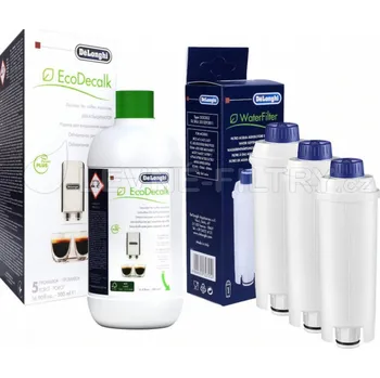 Příslušenství pro přípravu kávy De'Longhi DeLonghi Sada DLS C002 vodní filtr 3 ks + EcoDecalk 500 ml