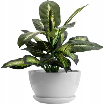 Květináč Květináč Keramický 25x15 cm Bílý Obal Podmiska