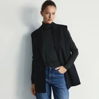 Dámské sako Reserved - Vesta s příměsí viskózy - černý - 143IS-99X - 143IS-99X-XL