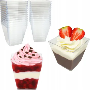 Sklenice POHÁRY PLASTOVÉ BEZBARVÉ NA DEZERTY SVAČINKY 200 ml 25 KUSŮ