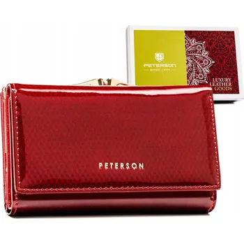 Peněženka Peterson peněženka z pravé kůže červená - dámská