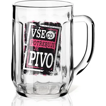 Sklenice Dárková sklenice na pivo 0,3 l Vše, co potřebuji, je pivo