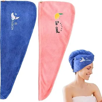 Ručník Rychleschnoucí ručník na vlasy 00263 2 ks 25 x 65 cm růžový/modrý