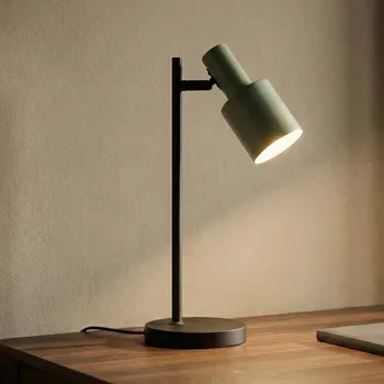 Lampička Stolní lampa Lindby Ovelia, zelená/černá, kov, E27 - Délka kabelu 180 cm; podstavec - Ø 16 cm, výška 2,5 cm; stínítko - Ø 8,5 cm, délka 18 cm zelená, černá 1 x 15 W LED - Doprava zdarma