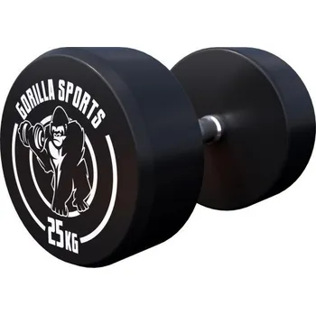 Gorilla Sports Jednoruční činky černo/bílé, 2 x 25 kg