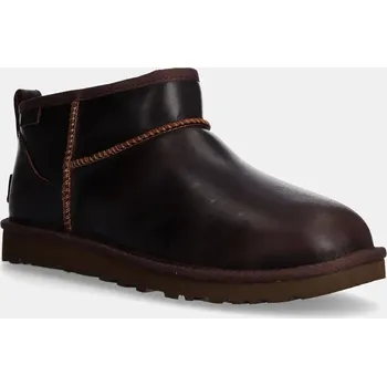 Pánské tenisky Kožené sněhule UGG Classic Ultra Mini Lthr Regen 1158191.IWD hnědá 89X, EUR 45